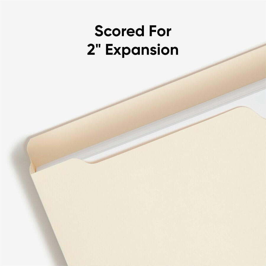 Smead Legal Recycled File Jacket - 8 1/2’’ x 14’’ - 2’’ Expansion - 11 pt. - 2 Plys - Manila - Reinforced Slip