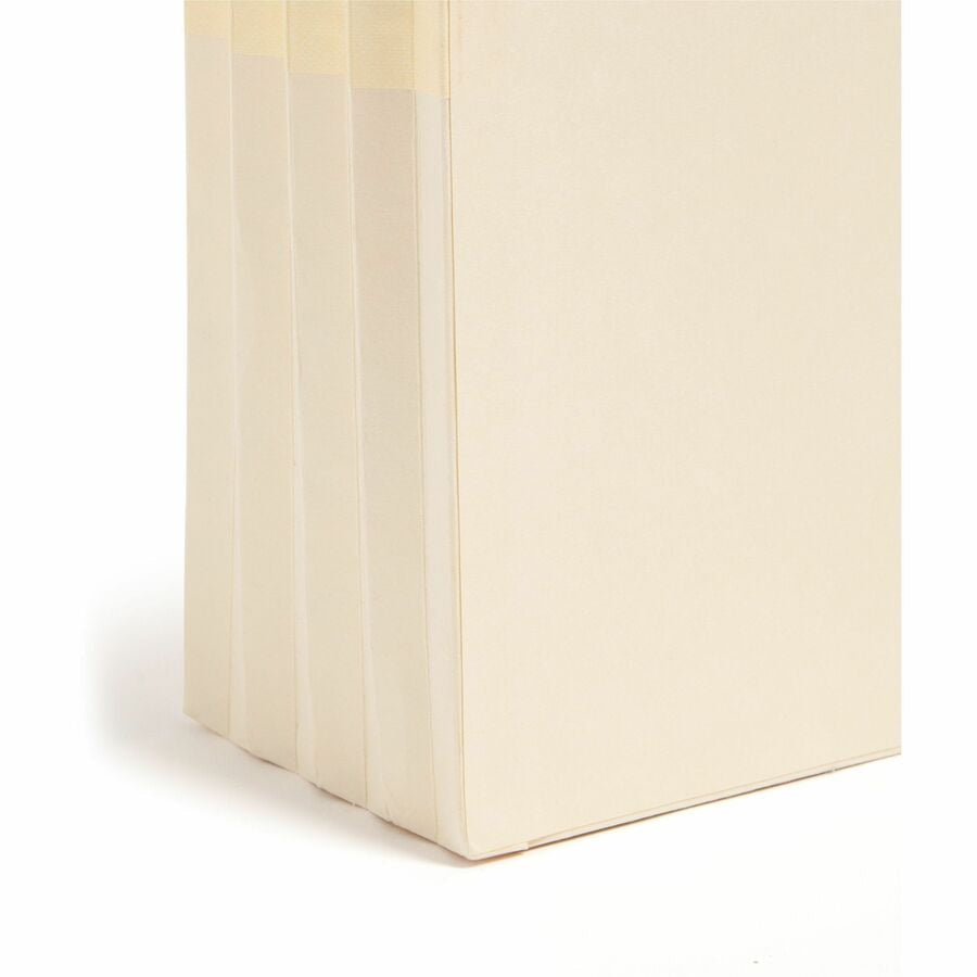 Smead Straight Tab Cut Legal Recycled File Pocket - 8 1/2’’ x 14’’ - 3 Expansion - 2 Plys - Manila - Tear Proof - End