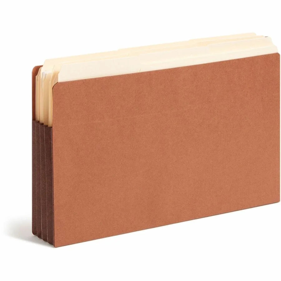 Smead Legal Recycled File Pocket - 3.5’’ Expansion - Dark Brown - 10/Box - End Tab Folders