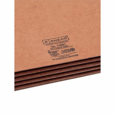 Smead Straight Tab Cut Legal Recycled File Pocket - 8 1/2’’ x 14’’ - 3 Expansion - 1 Pocket(s) - End Location - Folders