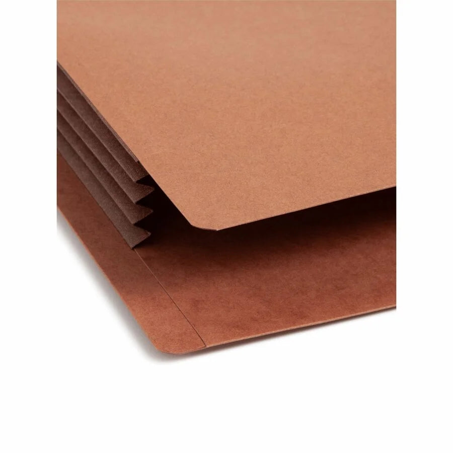 Smead Legal Recycled File Pocket - 3.5’’ Expansion - Dark Brown - 10/Box - End Tab Folders