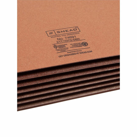 Smead Straight Tab Cut Legal Recycled File Pocket - 8 1/2’’ x 14’’ - 5 1/4’’ Expansion - End Location - 12.5 pt. - 2