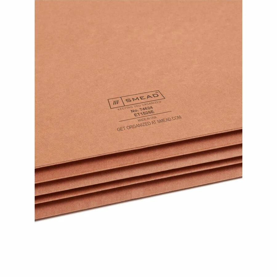 Smead Legal Recycled File Pocket: 8 1/2’’ x 14’’ 3 Expansion End Tab Redrope - 10/Box - Folders