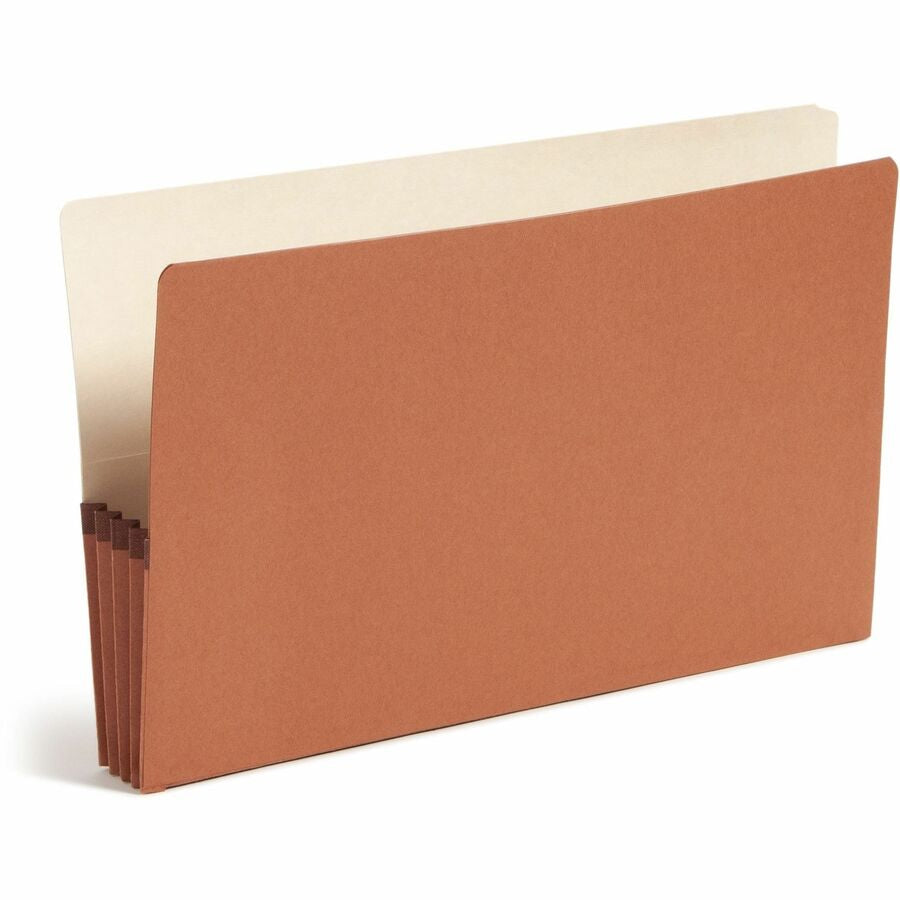 Smead Legal Recycled File Pocket - 8 1/2’’ x 14’’ - 3 Expansion - End Tab Location - Redrope - Reinforced - 30%