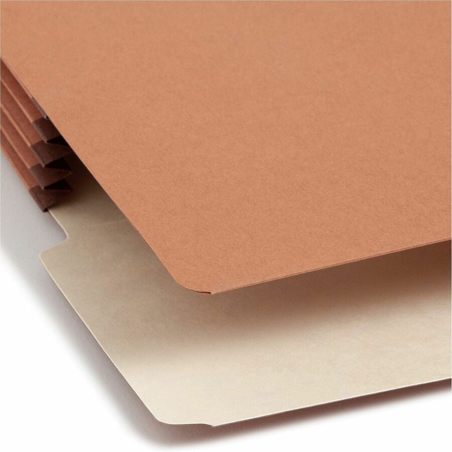 Smead Legal Recycled File Pocket - 8 1/2’’ x 14’’ - 3 Expansion - End Tab Location - Redrope - Reinforced - 30%