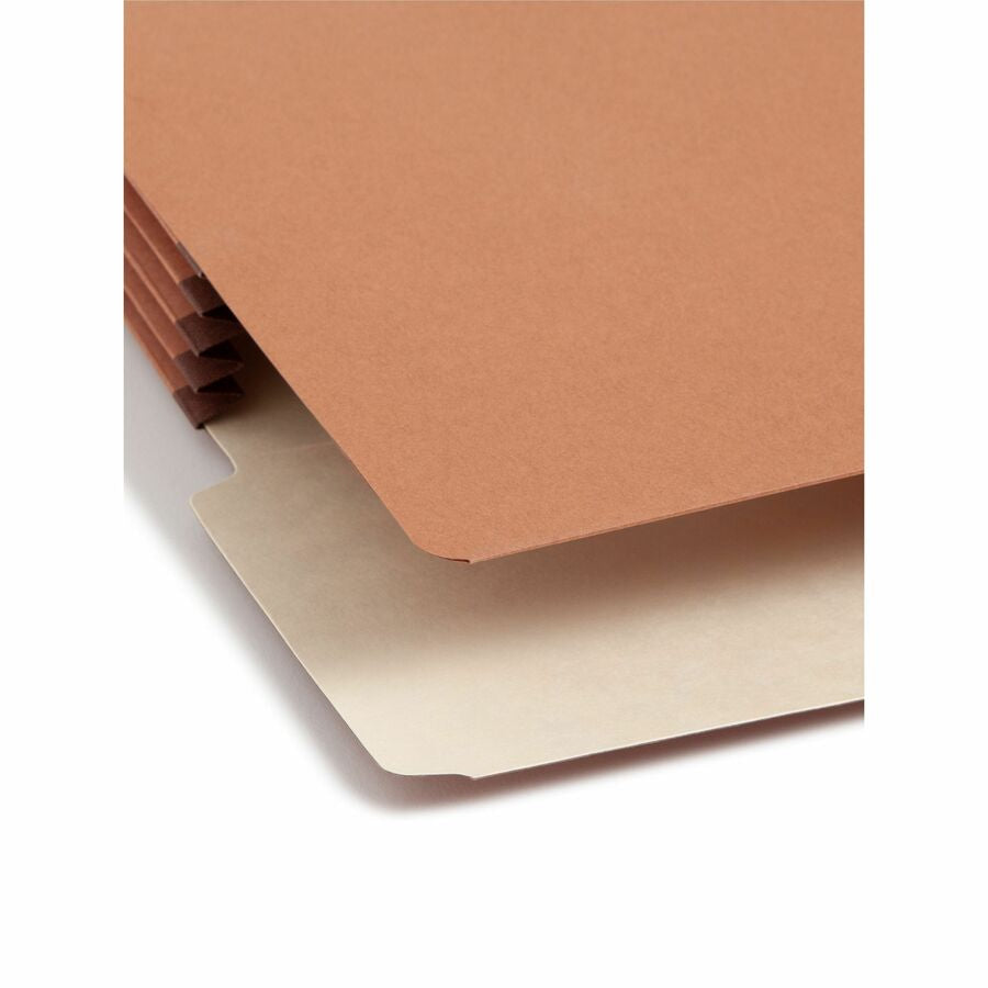 Smead Legal Recycled File Pocket - 8 1/2’’ x 14’’ - 3 Expansion - End Tab Location - Redrope - Reinforced - 30%