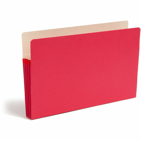 Smead Straight Tab Cut Legal Recycled File Pocket - 8 1/2’’ x 14’’ - 3 Expansion - Top Location - Red - Tear Resistant