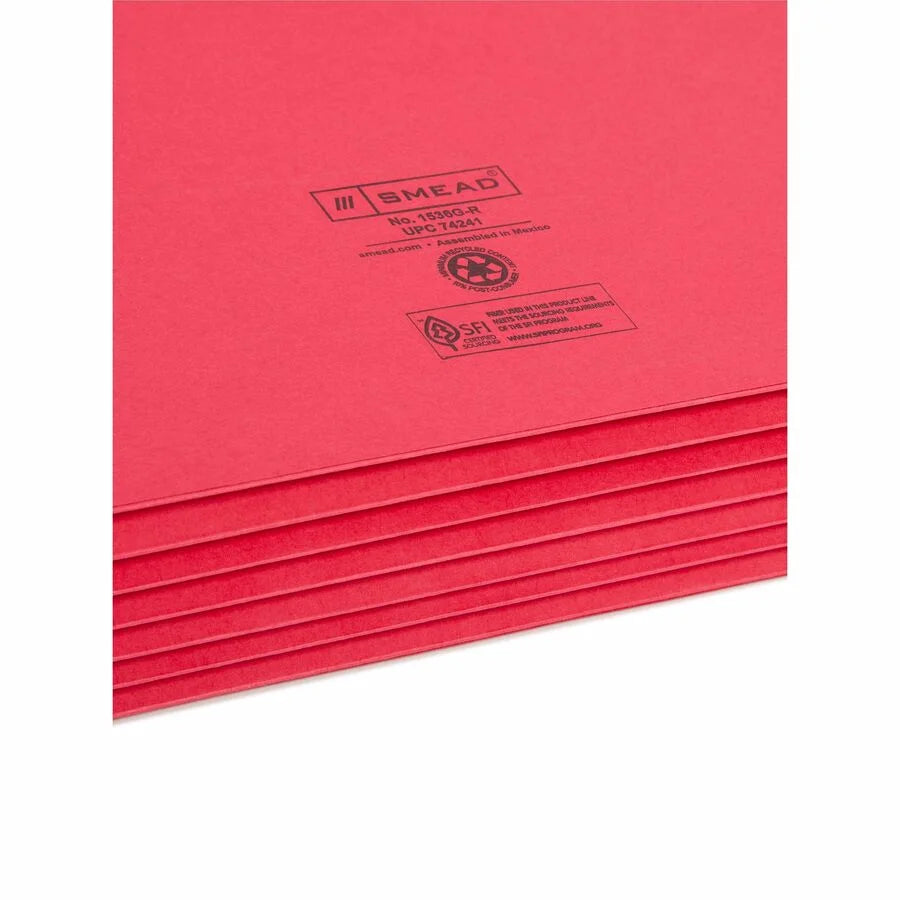 Smead Legal Recycled File Pocket - Red Tear Resistant - 5 1/4’’ Expansion - Filing Jackets & Pockets
