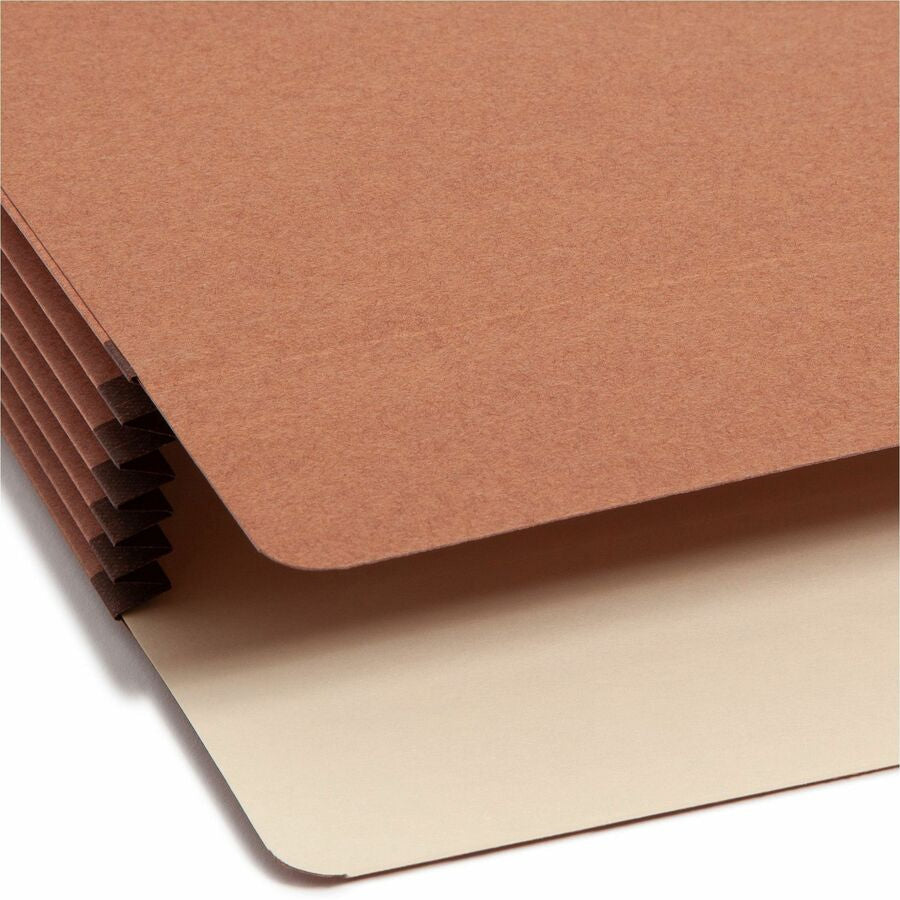 Smead Straight Tab Cut Legal Recycled File Pocket - 8 1/2’’ x 14’’ - 5 1/4’’ Expansion - 12.5 pt. - Redrope - Filing