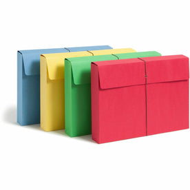 Smead Legal Recycled File Wallet - 8 1/2’’ x 14’’ - 2’’ Expansion - 11 pt. - Blue Green Red Yellow - Expanding Files