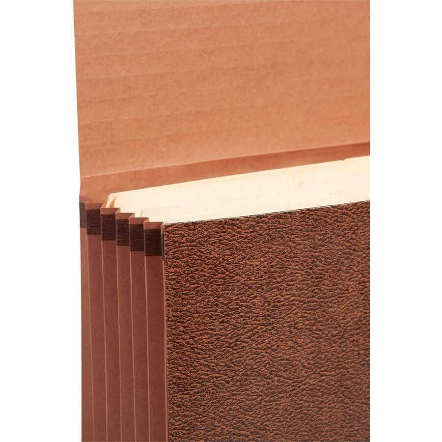 Smead Legal Recycled File Wallet - 8 1/2’’ x 14’’ - 5 1/4’’ Expansion - Redrope - Reinforced Gusset Tear Proof Elastic