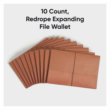 Smead Legal Recycled File Wallet - 8 1/2’’ x 14’’ - 5 1/4’’ Expansion - Redrope - Elastic Closure Flap - 30% - 10 / Box