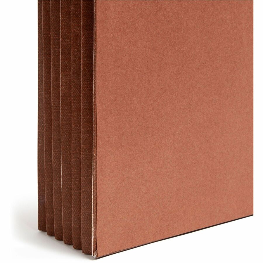 Smead Legal Recycled File Wallet - 8 1/2’’ x 14’’ - 5 1/4’’ Expansion - End Tab Location - 12.5 pt. - Redrope