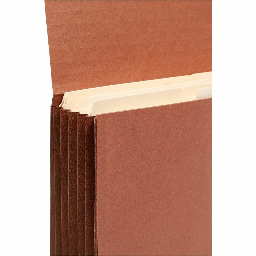 Smead Legal Recycled File Wallet - 8 1/2’’ x 14’’ - 5 1/4’’ Expansion - End Tab Location - 12.5 pt. - Redrope