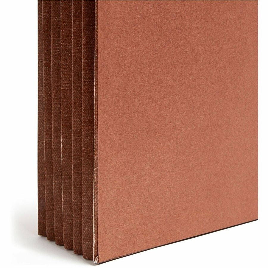 Smead Legal Recycled File Wallet - 8 1/2’’ x 14’’ - 5 1/4’’ Expansion - End Tab Location - 12.5 pt. - Redrope
