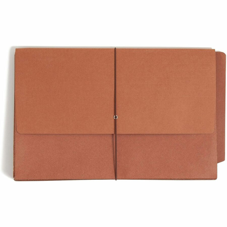 Smead Legal Recycled File Wallet - 8 1/2’’ x 14’’ - 5 1/4’’ Expansion - End Tab Location - 12.5 pt. - Redrope