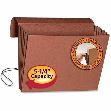 Smead Legal Recycled File Wallet - 8 1/2’’ x 14’’ - 5 1/4’’ Expansion - Top Tab Location - 11 pt. - Redrope - Expanding