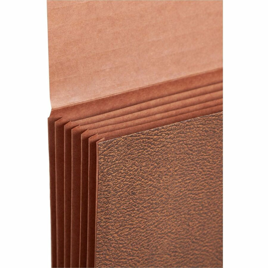 Smead Legal Recycled File Wallet - 8 1/2’’ x 14’’ - Capacity5 1/4’’ Expansion - 6 Pocket(s) - Redrope - 30% Paper - 10