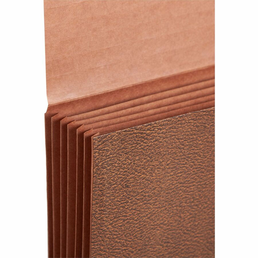 Smead Legal Recycled File Wallet - 8 1/2’’ x 14’’ - Capacity5 1/4’’ Expansion - 6 Pocket(s) - Redrope - 30% Paper - 10