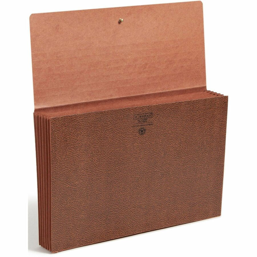 Smead Legal Recycled File Wallet - 8 1/2’’ x 14’’ - Capacity5 1/4’’ Expansion - 6 Pocket(s) - Redrope - 30% Paper - 10