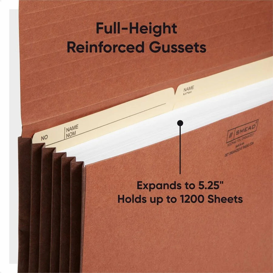 Smead Legal Recycled File Wallet: Redrope 5 1/4’’ Expansion - Expanding Files