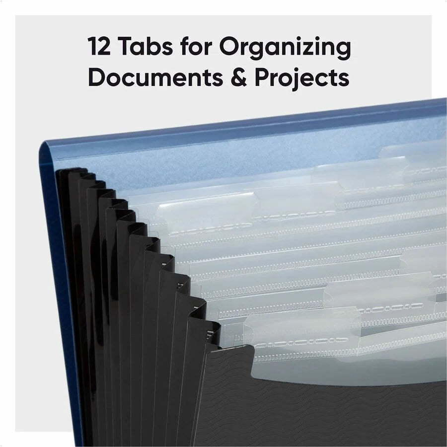 Smead Letter Expanding File: 12-Pocket Poly File Blue/Black - Files