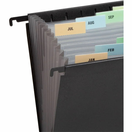 Smead Letter Expanding File: 13-Pocket Poly File Black - Hanging Folders & Accessories