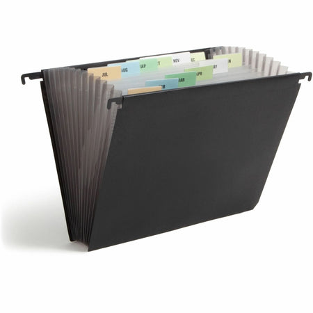 Smead Letter Expanding File: 13-Pocket Poly File Black - Hanging Folders & Accessories