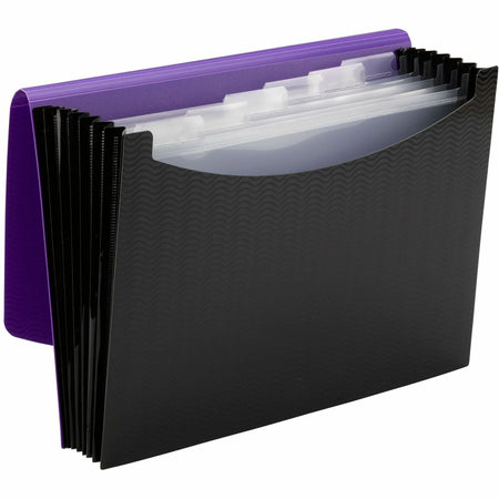 Smead Letter Expanding File 8 1/2’’ x 11’’ Purple Black 12 / Carton 7 Pocket(s) 6 Divider(s) (SMD70882) - Files