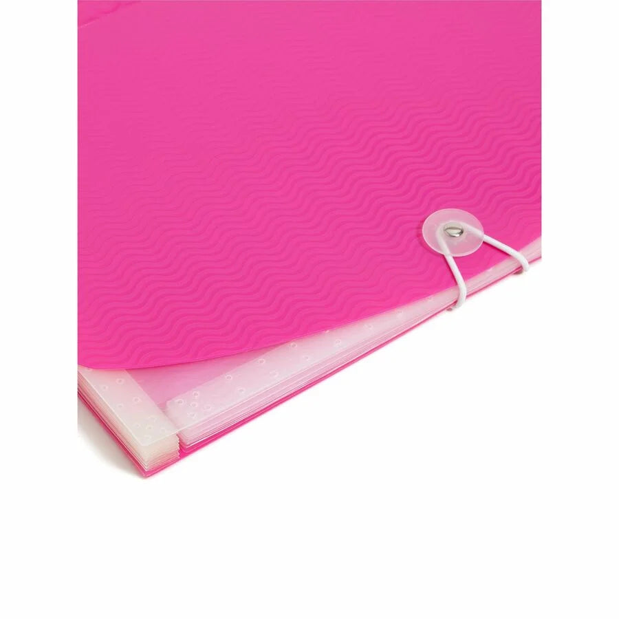 Smead Letter Expanding File 8 1/2’’ x 11’’ Pink Clear 1 Each 7 Pocket(s) 6 Divider(s) (SMD70874) - Filing Jackets &