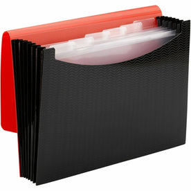 Smead Letter Expanding File 8 1/2’’ x 11’’ Red Black 12 / Carton 7 Pocket(s) 6 Divider(s) (SMD70884) - Files