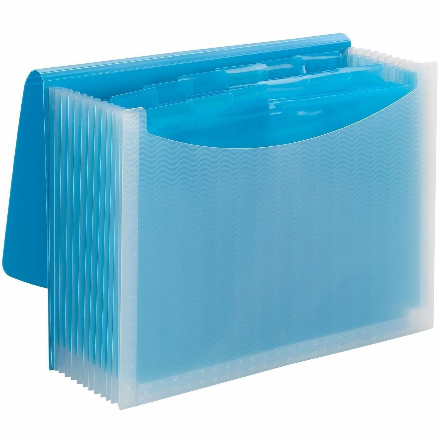 Smead Letter Expanding File - 8 1/2’’ x 11’’ - 12 Pocket(s) - Divider(s) - Teal Clear - 1 Each - Filing Jackets &