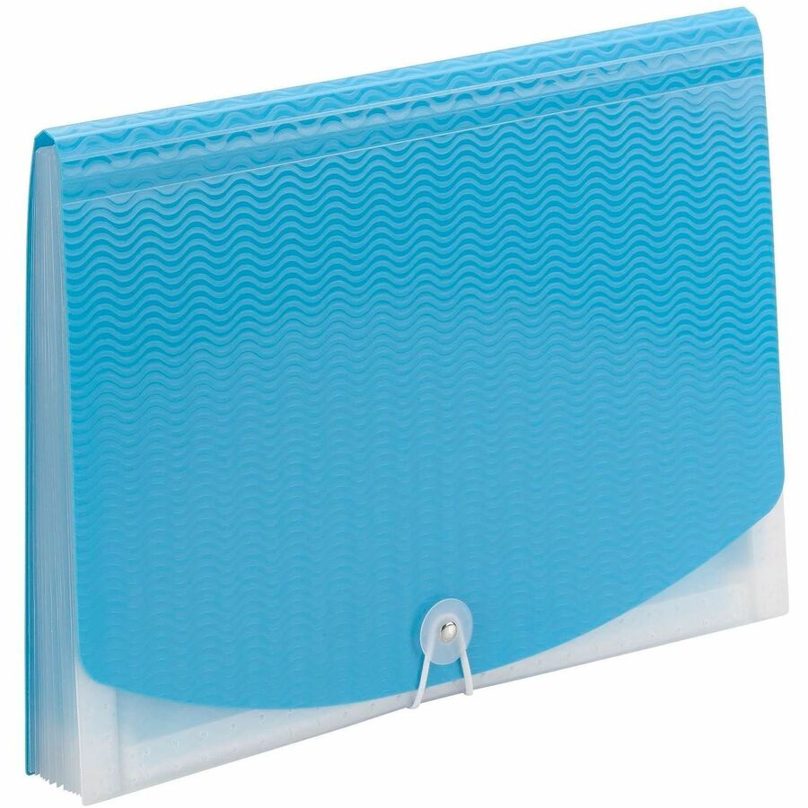 Smead Letter Expanding File - 8 1/2’’ x 11’’ - 12 Pocket(s) - Divider(s) - Teal Clear - 1 Each - Filing Jackets &