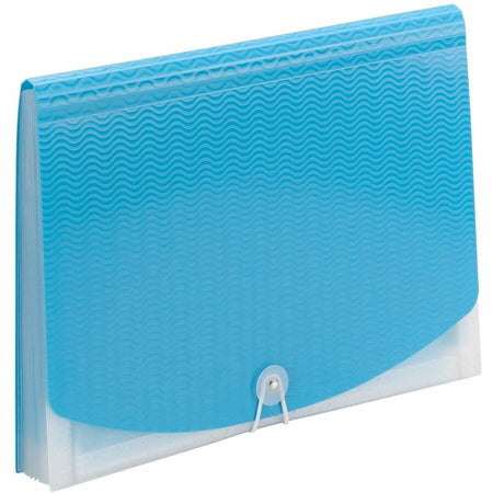 Smead Letter Expanding File - 8 1/2’’ x 11’’ - 12 Pocket(s) - Divider(s) - Teal Clear - 1 Each - Filing Jackets &