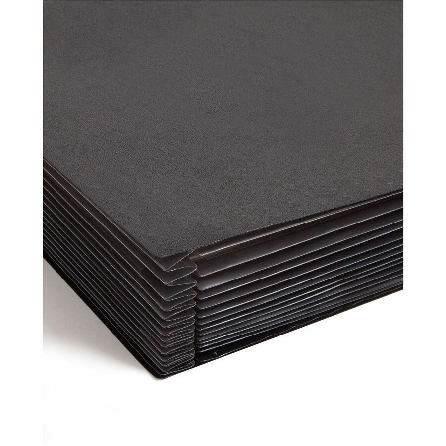 Smead Letter Expanding File - 8 1/2’’ x 11’’ - 7/8’’ Expansion - 13 Pocket(s) - 12 Divider(s) - Polypropylene - Black