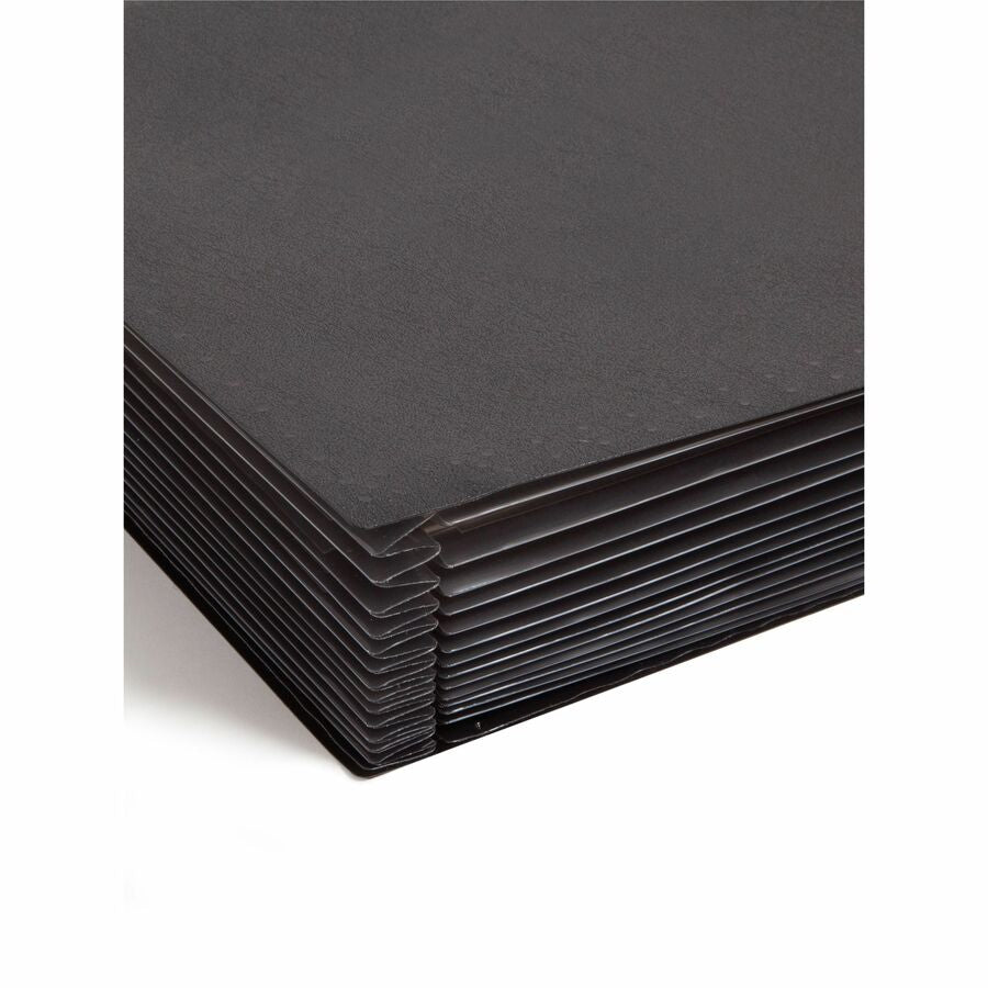 Smead Letter Expanding File - 8 1/2’’ x 11’’ - 7/8’’ Expansion - 13 Pocket(s) - 12 Divider(s) - Polypropylene - Black