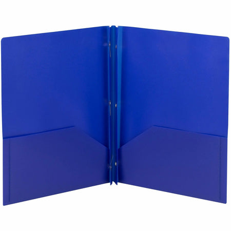 Smead Letter Fastener Folder: 180 Sheet Capacity Blue - 3/Pack - Pocket Folders