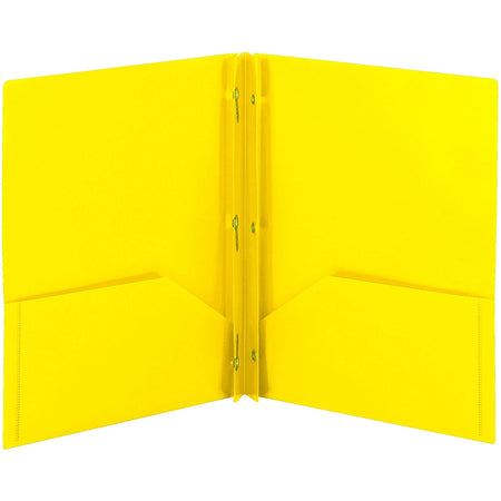 Smead Letter Fastener Folder: 180 Sheet Capacity Yellow - 3/Pack - Pocket Folders