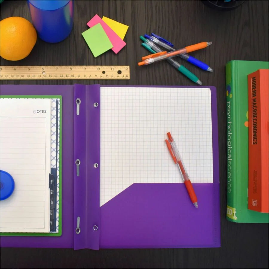 Smead Letter Fastener Folder: Purple 180 Sheets Capacity - Pocket Folders
