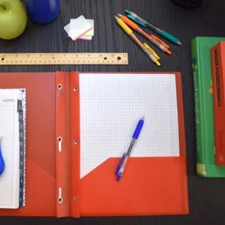 Smead Letter Fastener Folder: Red 180 Sheets Capacity - Pocket Folders