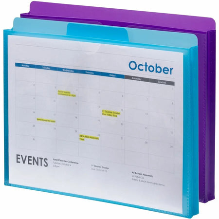 Smead Letter File Jacket: 1’’ Expansion Purple/Teal - 2/Pack - Expanding Files