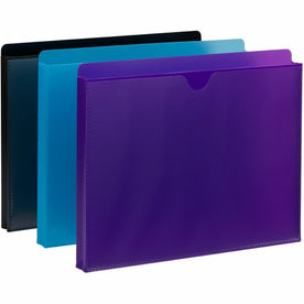 Smead Straight Tab Cut Letter File Jacket - 8 1/2’’ x 11’’ - 1’’ Expansion - Purple Teal Black - 6 / Pack - Expanding