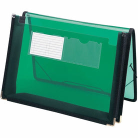 Smead Letter File Wallet - 8 1/2’’ x 11’’ - 2 1/4’’ Expansion - Front Pocket(s) - Polypropylene - Green - 1 Each