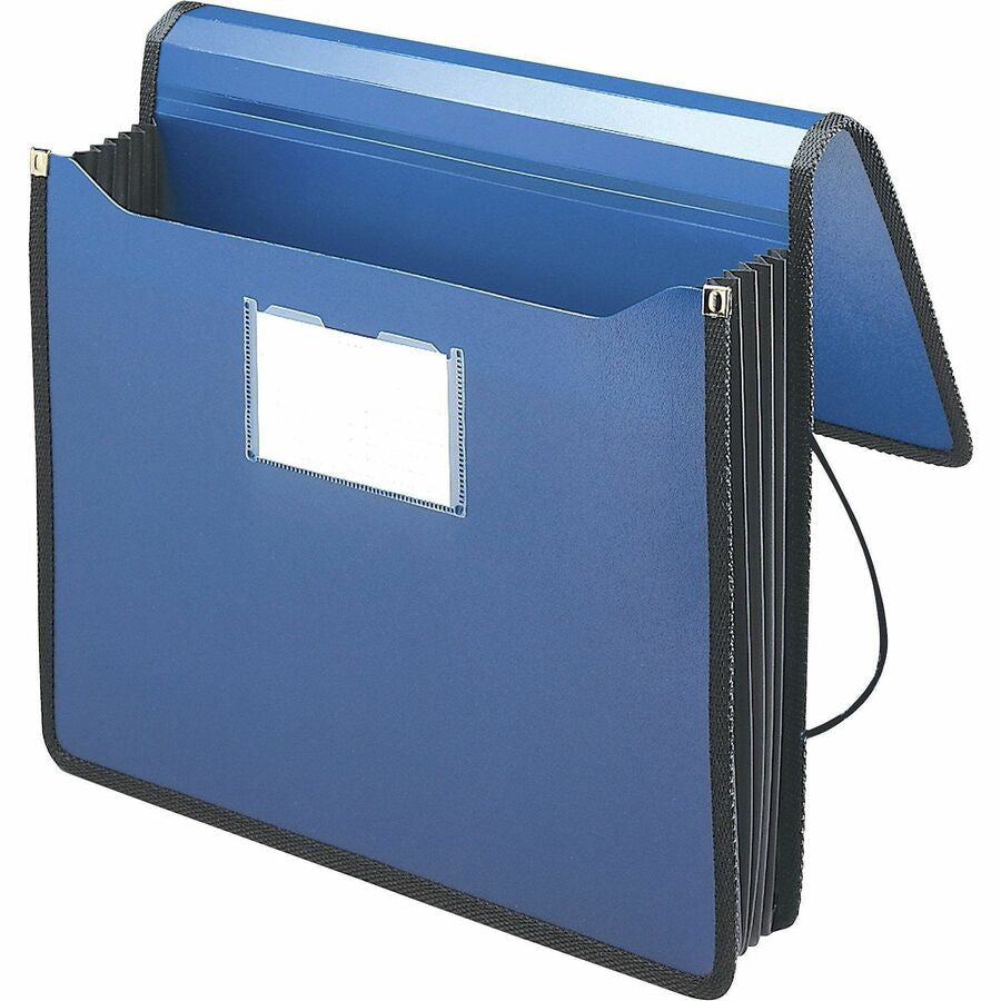 Smead Letter File Wallet - 8 1/2’’ x 11’’ - 5 1/4’’ Expansion - Front Pocket(s) - Poly - Navy Blue - 1 Each - Expanding