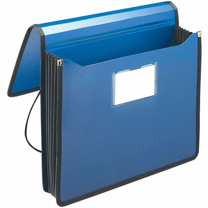 Smead Letter File Wallet: 8 1/2’’ x 11’’ 5 1/4’’ Expansion Front Pocket Poly Navy Blue - Expanding Files