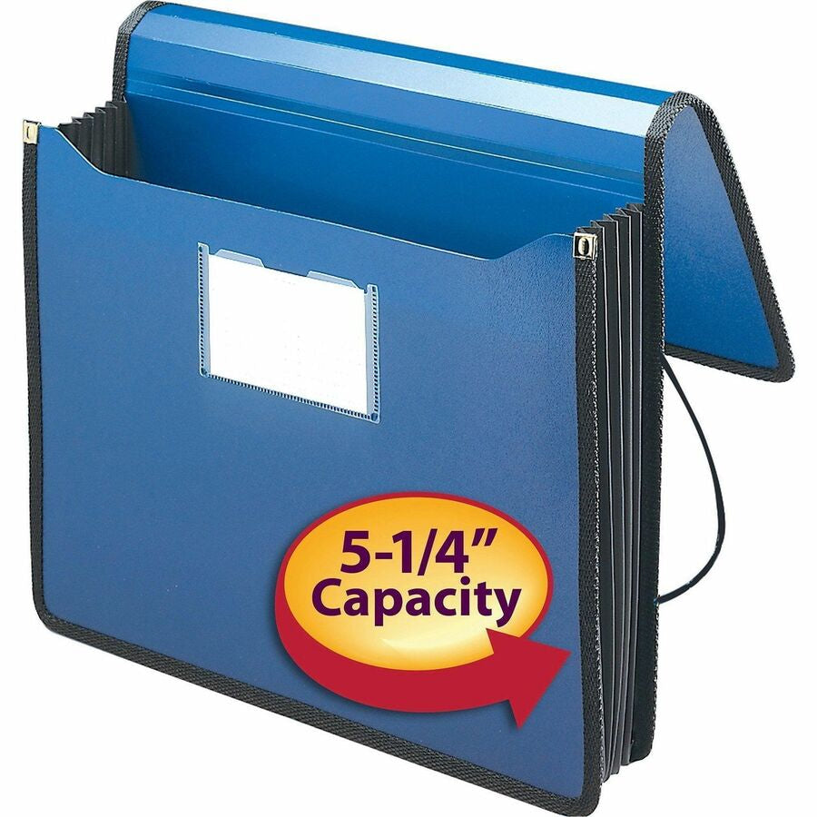 Smead Letter File Wallet - 8 1/2’’ x 11’’ - 5 1/4’’ Expansion - Front Pocket(s) - Poly - Navy Blue - 1 Each - Expanding