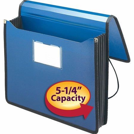 Smead Letter File Wallet - 8 1/2’’ x 11’’ - 5 1/4’’ Expansion - Front Pocket(s) - Poly - Navy Blue - 1 Each - Expanding