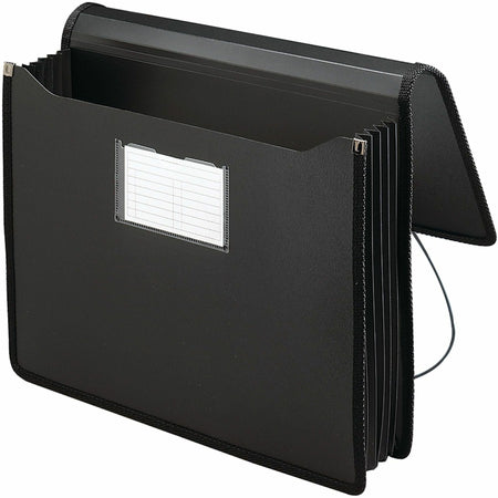 Smead Letter File Wallet - 8 1/2’’ x 11’’ - 5 1/4’’ Expansion - Front Pocket(s) - Poly - Black - 1 Each - Expanding