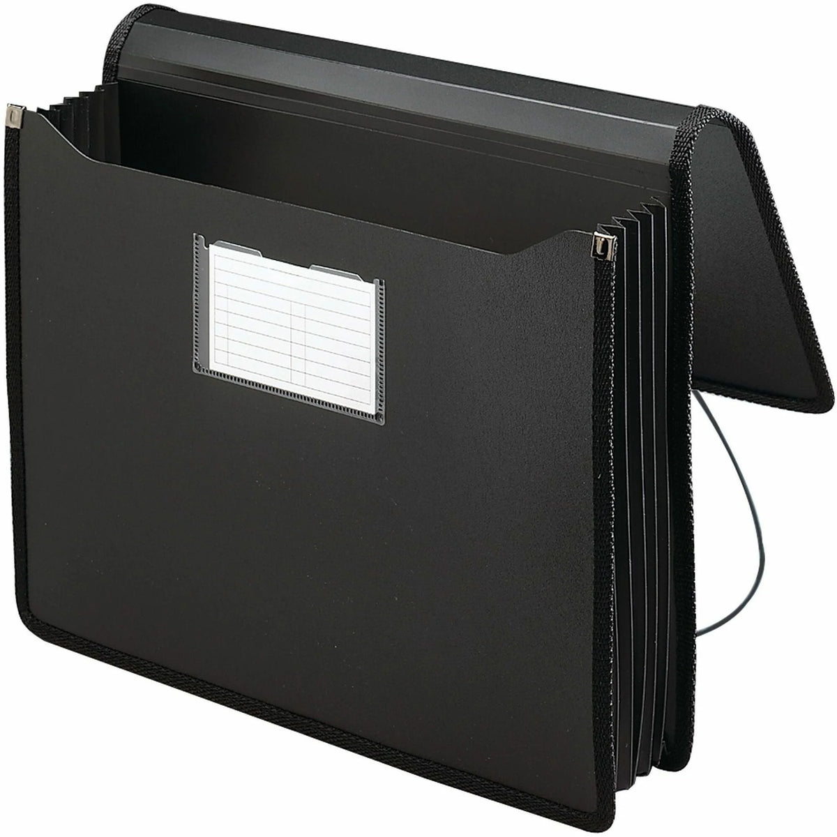 Smead Letter File Wallet - 8 1/2’’ x 11’’ - 5 1/4’’ Expansion - Front Pocket(s) - Poly - Black - 1 Each - Expanding