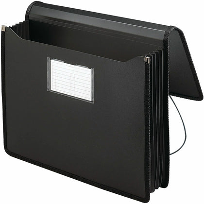 Smead Letter File Wallet: 8 1/2’’ x 11’’ 5 1/4’’ Expansion Front Pocket Poly Black - Expanding Files
